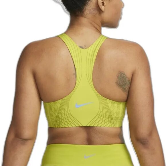 Nike Dri-FIT Swoosh Sports Bra | Neon Yellow & Grey | Size XXL - Picture 2 of 5